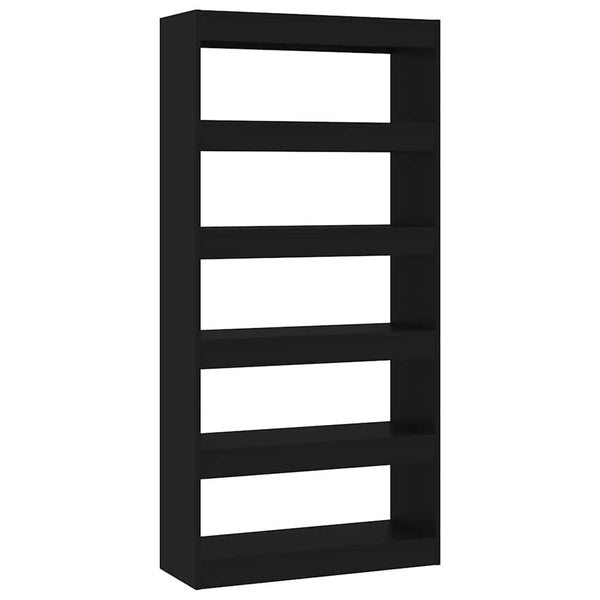 Schwarzes Bücherregal Raumteiler 80x166 cm