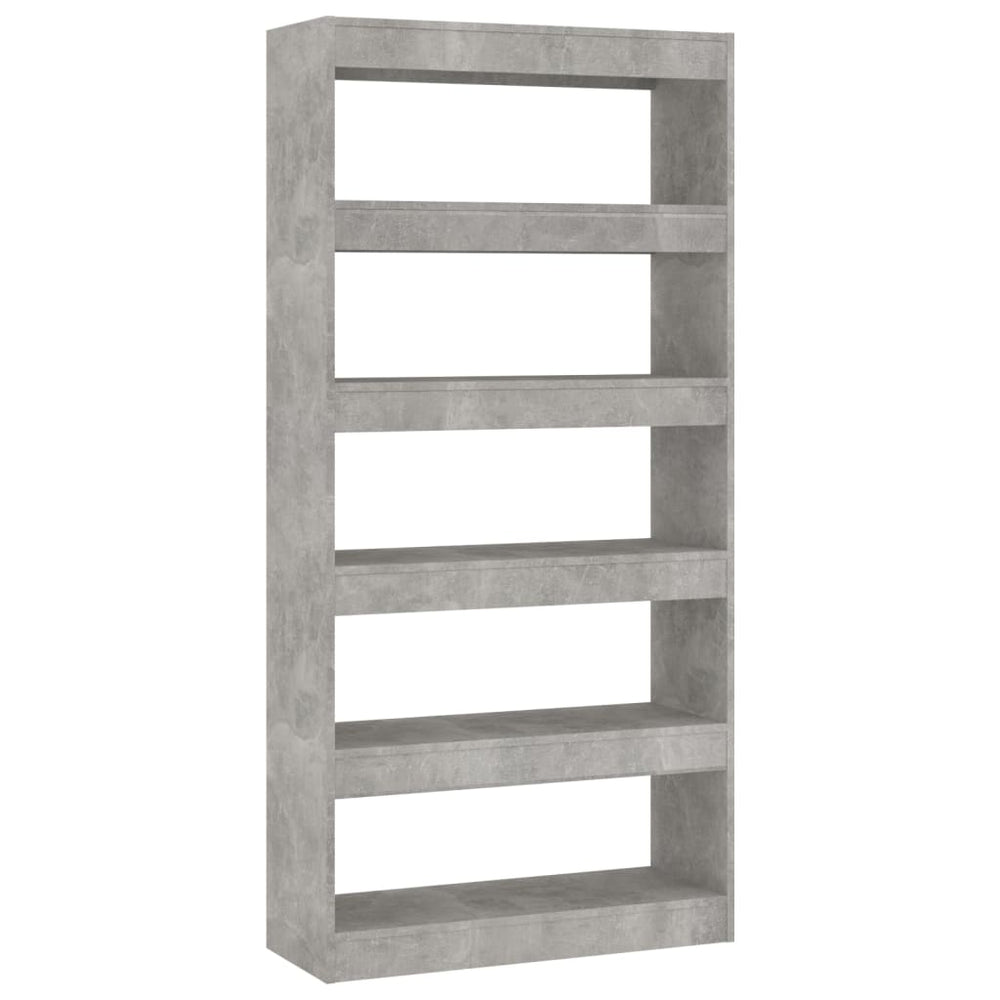 vidaXL Bibliothèque/Séparateur de pièce Gris béton 80x30x166 cm Aggloméré