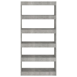 Betongraues Bücherregal 80x166 cm