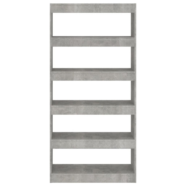 Betongraues Bücherregal 80x166 cm