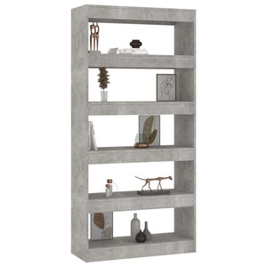 Betongraues Bücherregal 80x166 cm