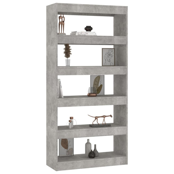 Betongraues Bücherregal 80x166 cm