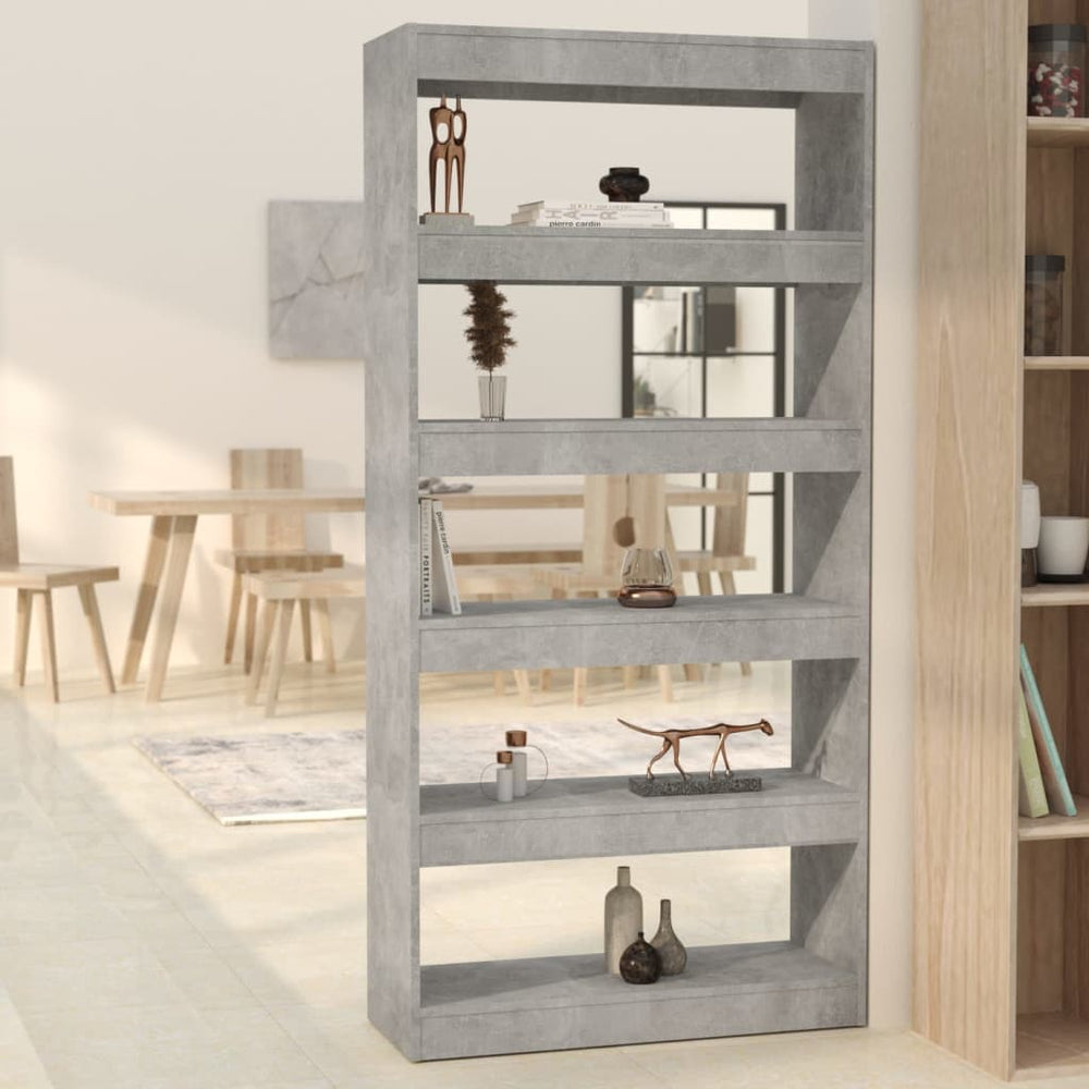 vidaXL Bibliothèque/Séparateur de pièce Gris béton 80x30x166 cm Aggloméré