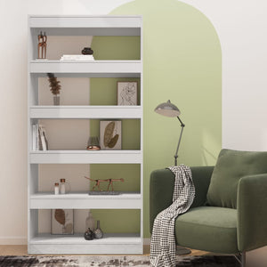Hochglanz Bücherregal Raumteiler Weiß 166cm