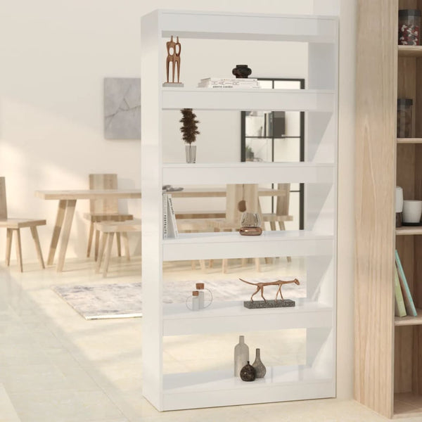 Hochglanz Bücherregal Raumteiler Weiß 166cm