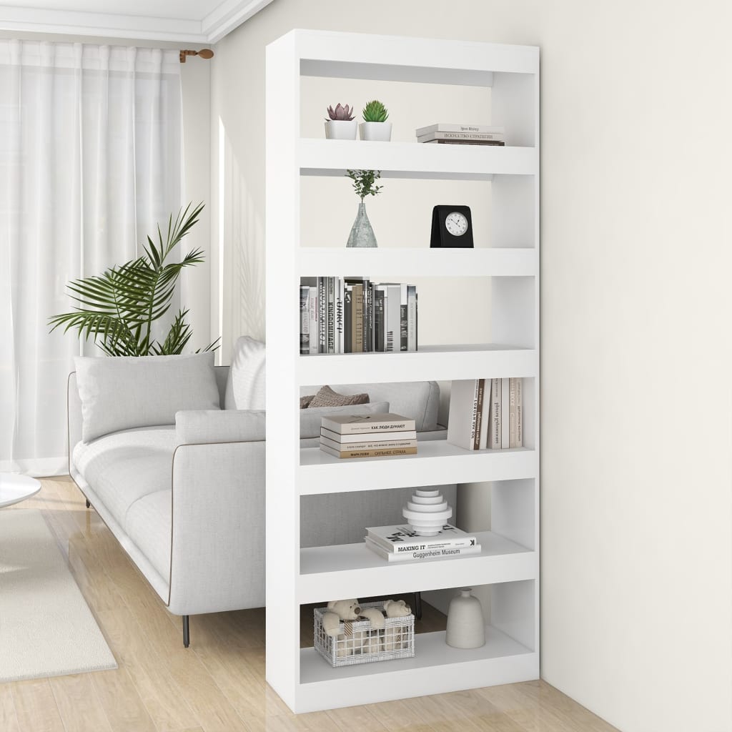 Weißes Bücherregal Raumteiler 80x198 cm