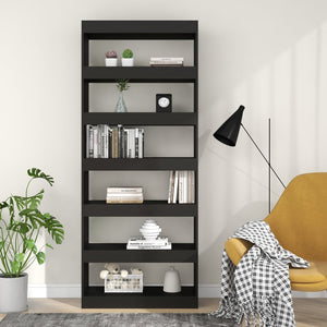 Schwarzes Bücherregal Raumteiler 80x198 cm