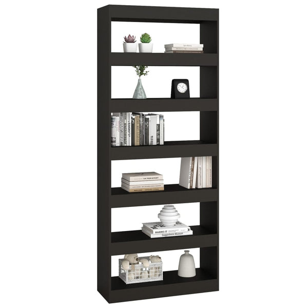 Schwarzes Bücherregal Raumteiler 80x198 cm