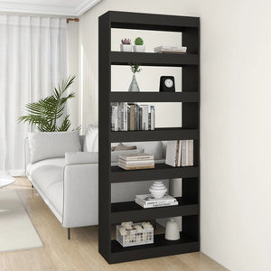 Schwarzes Bücherregal Raumteiler 80x198 cm