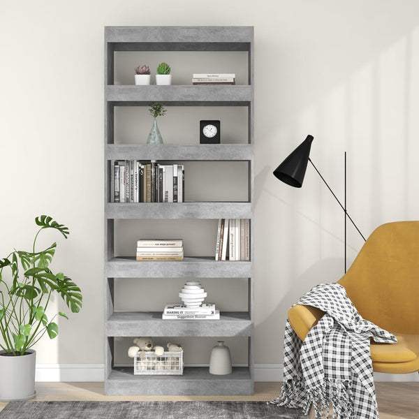 Betongraues Bücherregal 80x198 cm