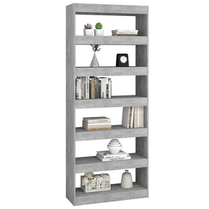 Betongraues Bücherregal 80x198 cm