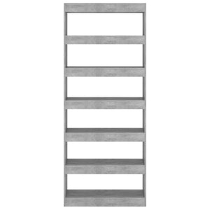 Betongraues Bücherregal 80x198 cm