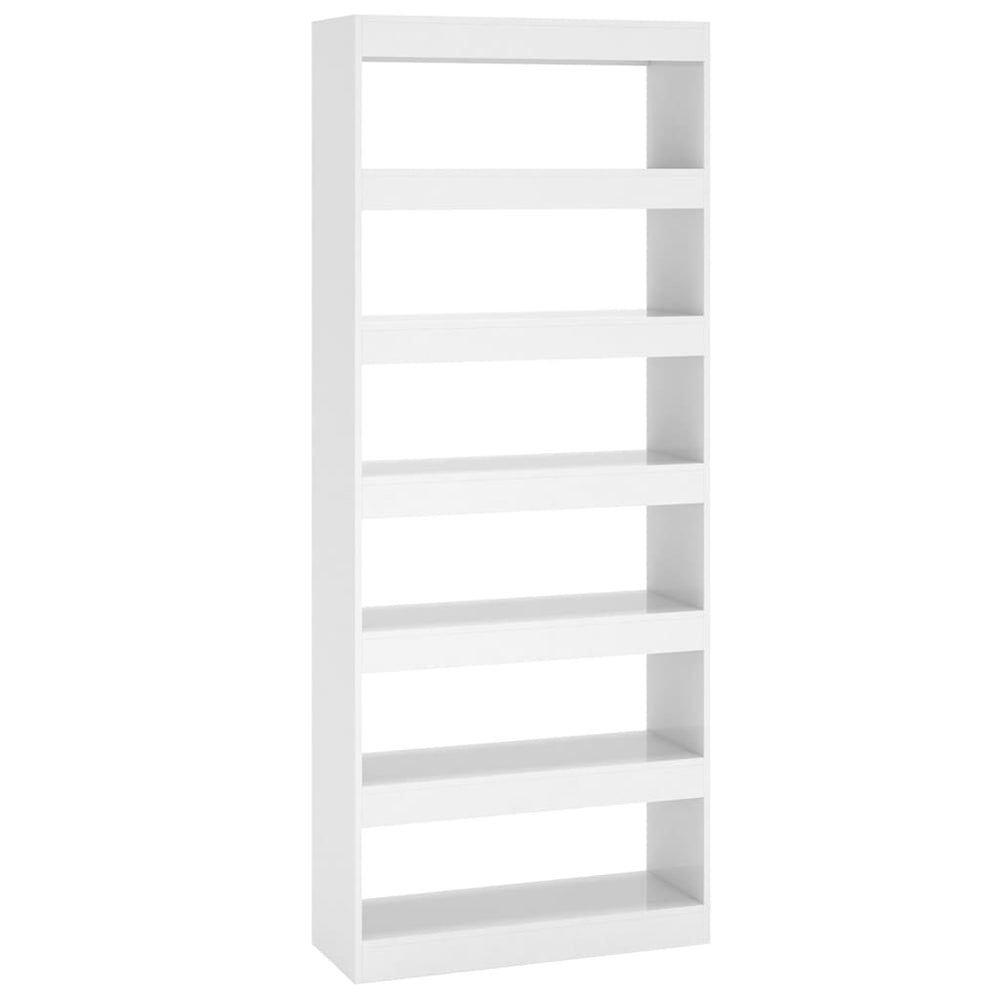 vidaXL Bibliothèque/Séparateur de pièce Blanc brillant 80x30x198 cm Aggloméré