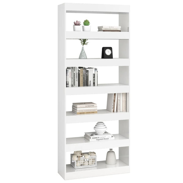 Hochglanz Bücherregal Raumteiler Weiß 198cm