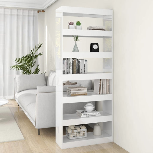 Hochglanz Bücherregal Raumteiler Weiß 198cm