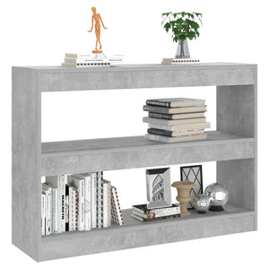 Betongraues Bücherregal/Raumteiler 100x72 cm