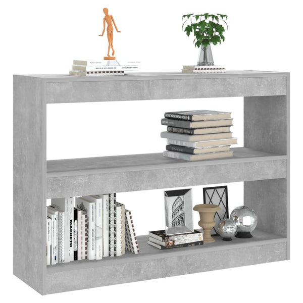 Betongraues Bücherregal/Raumteiler 100x72 cm