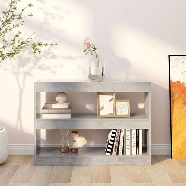 Betongraues Bücherregal/Raumteiler 100x72 cm