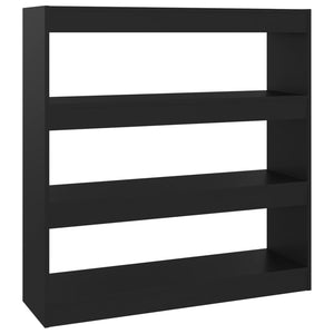 Schwarzes Bücherregal Raumteiler 100x103 cm