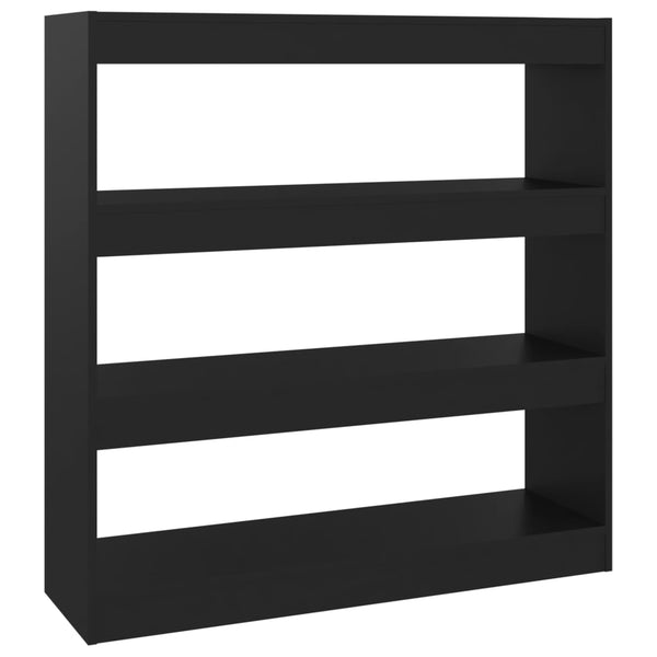 Schwarzes Bücherregal Raumteiler 100x103 cm