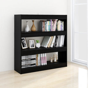 Schwarzes Bücherregal Raumteiler 100x103 cm