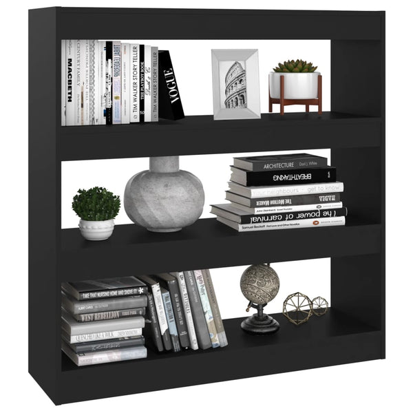 Schwarzes Bücherregal Raumteiler 100x103 cm