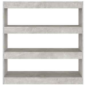 Betongraues Bücherregal/Raumteiler 100x103 cm