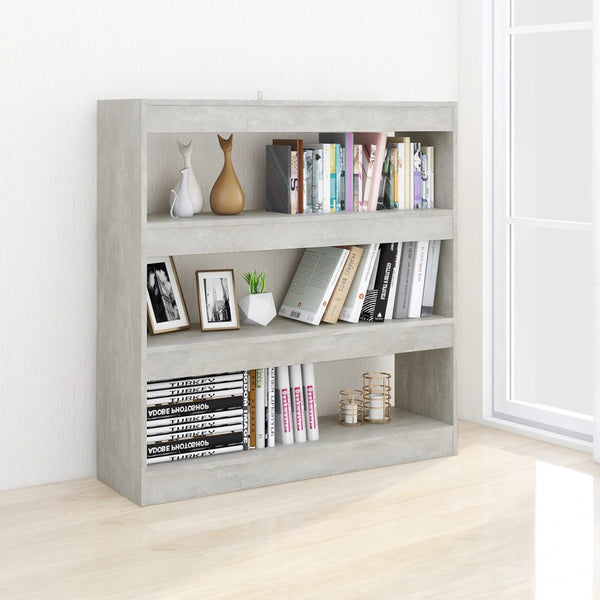 Betongraues Bücherregal/Raumteiler 100x103 cm