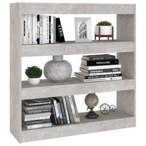 Betongraues Bücherregal/Raumteiler 100x103 cm