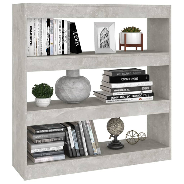 Betongraues Bücherregal/Raumteiler 100x103 cm