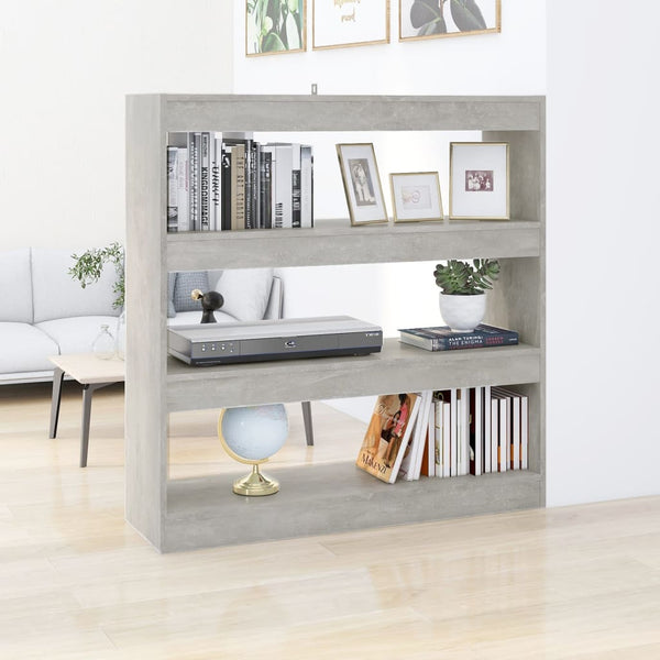Betongraues Bücherregal/Raumteiler 100x103 cm