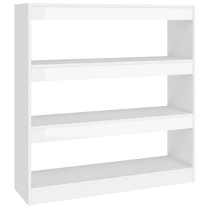 Hochglanz Bücherregal Raumteiler Weiß 100x103 cm