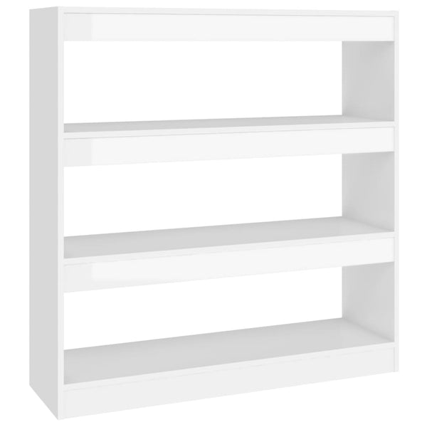 Hochglanz Bücherregal Raumteiler Weiß 100x103 cm