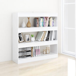 Hochglanz Bücherregal Raumteiler Weiß 100x103 cm