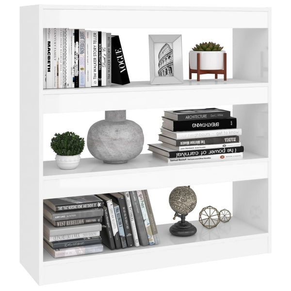Hochglanz Bücherregal Raumteiler Weiß 100x103 cm