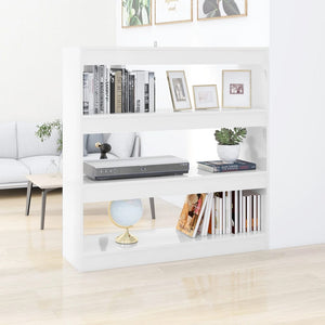 Hochglanz Bücherregal Raumteiler Weiß 100x103 cm