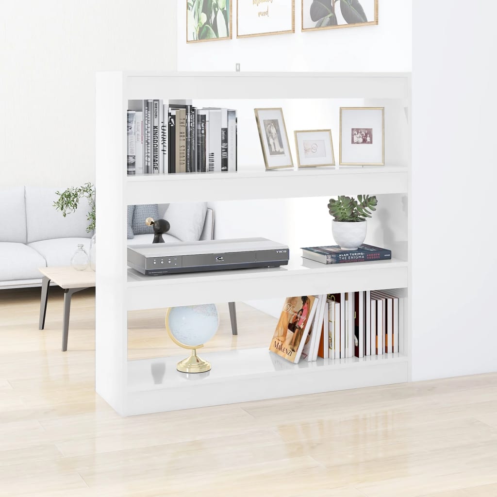 Hochglanz Bücherregal Raumteiler Weiß 100x103 cm