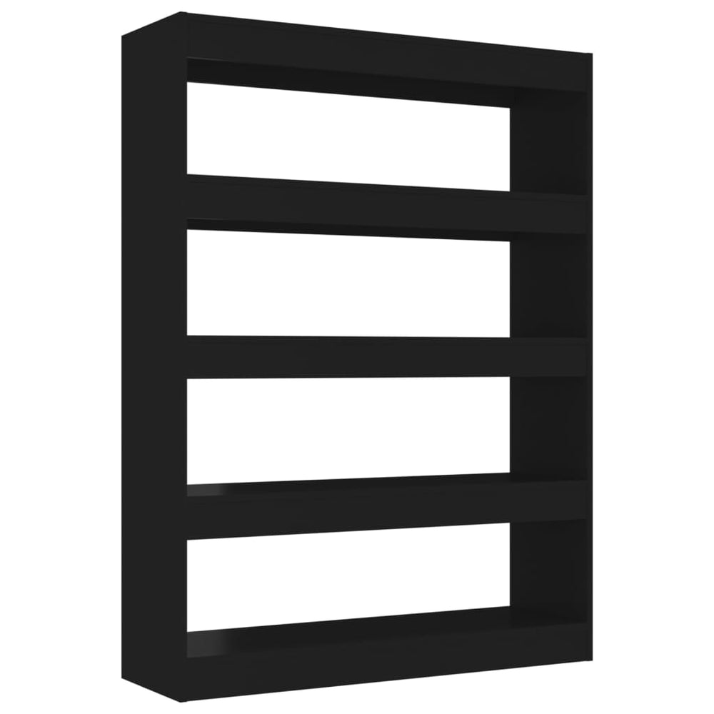Schwarzes Bücherregal Raumteiler 100x135 cm