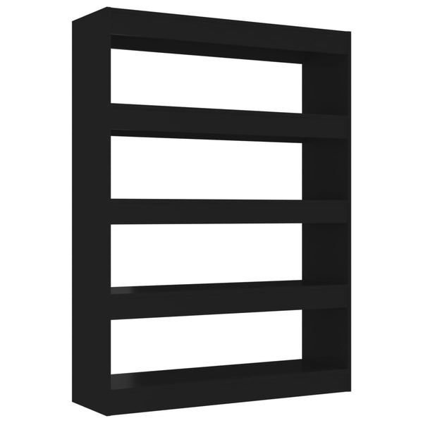 Schwarzes Bücherregal Raumteiler 100x135 cm