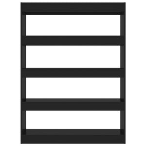 Schwarzes Bücherregal Raumteiler 100x135 cm