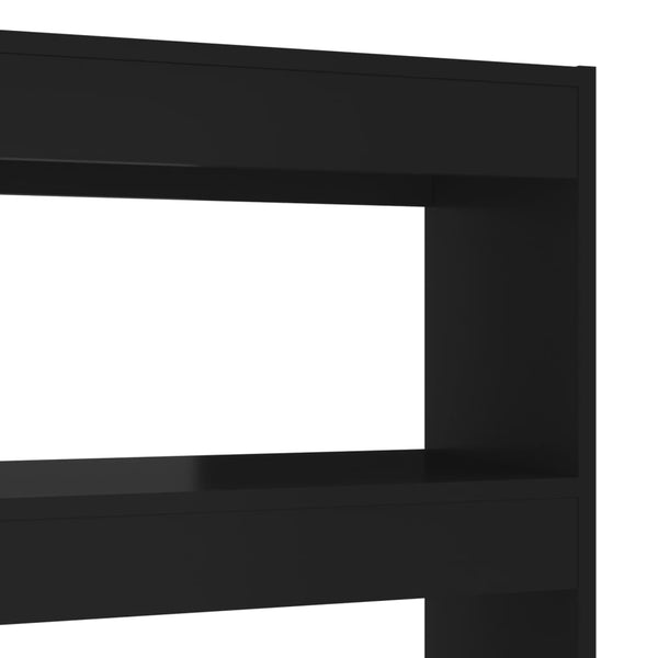 Schwarzes Bücherregal Raumteiler 100x135 cm