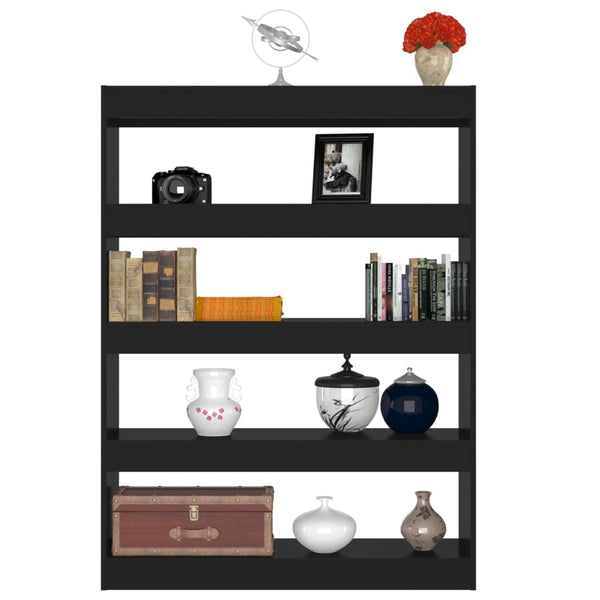 Schwarzes Bücherregal Raumteiler 100x135 cm