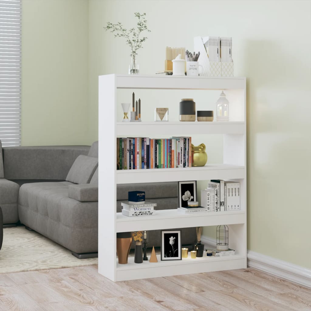 Hochglanz Bücherregal Raumteiler Weiß 100x135 cm