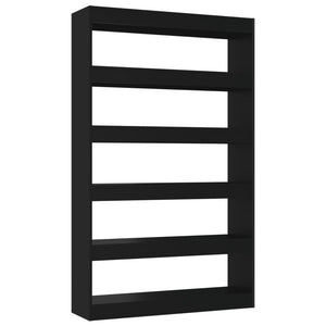 Schwarzes Bücherregal Raumteiler 100x30x166 cm