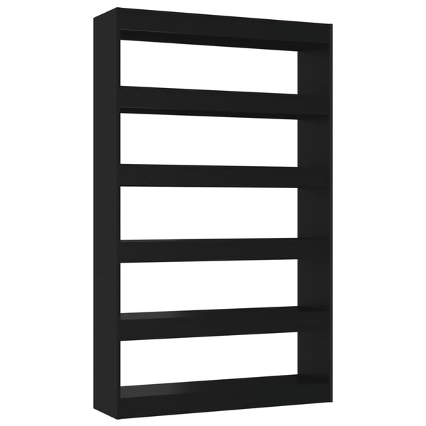 Schwarzes Bücherregal Raumteiler 100x30x166 cm