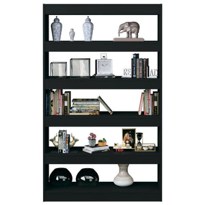 Schwarzes Bücherregal Raumteiler 100x30x166 cm