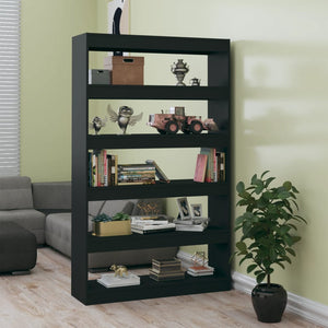 Schwarzes Bücherregal Raumteiler 100x30x166 cm