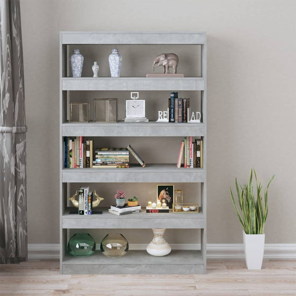 Betongraues Bücherregal 100x30x166 cm