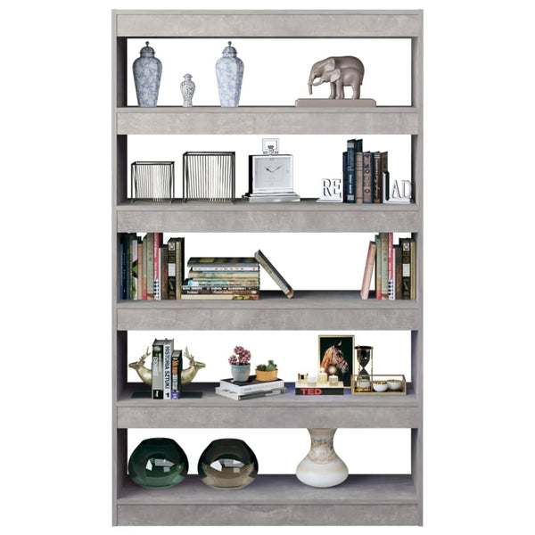 Betongraues Bücherregal 100x30x166 cm