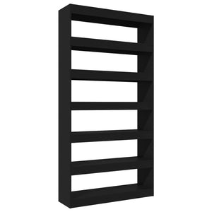 Schwarzes Bücherregal/Raumteiler 100x30x198 cm
